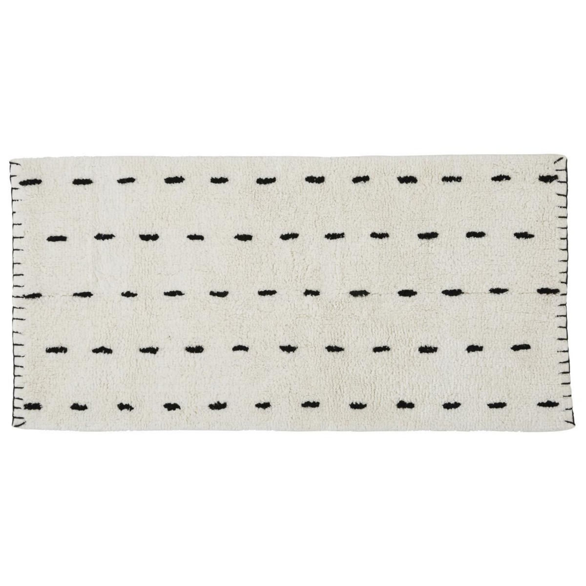 GUY LEVASSEUR Tapis déco en coton tufté point de cheval 60x120cm