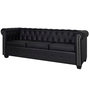 Voir la diapositive 1 : VIDAXL Canape Chesterfield a 3 places cuir synthetique noir