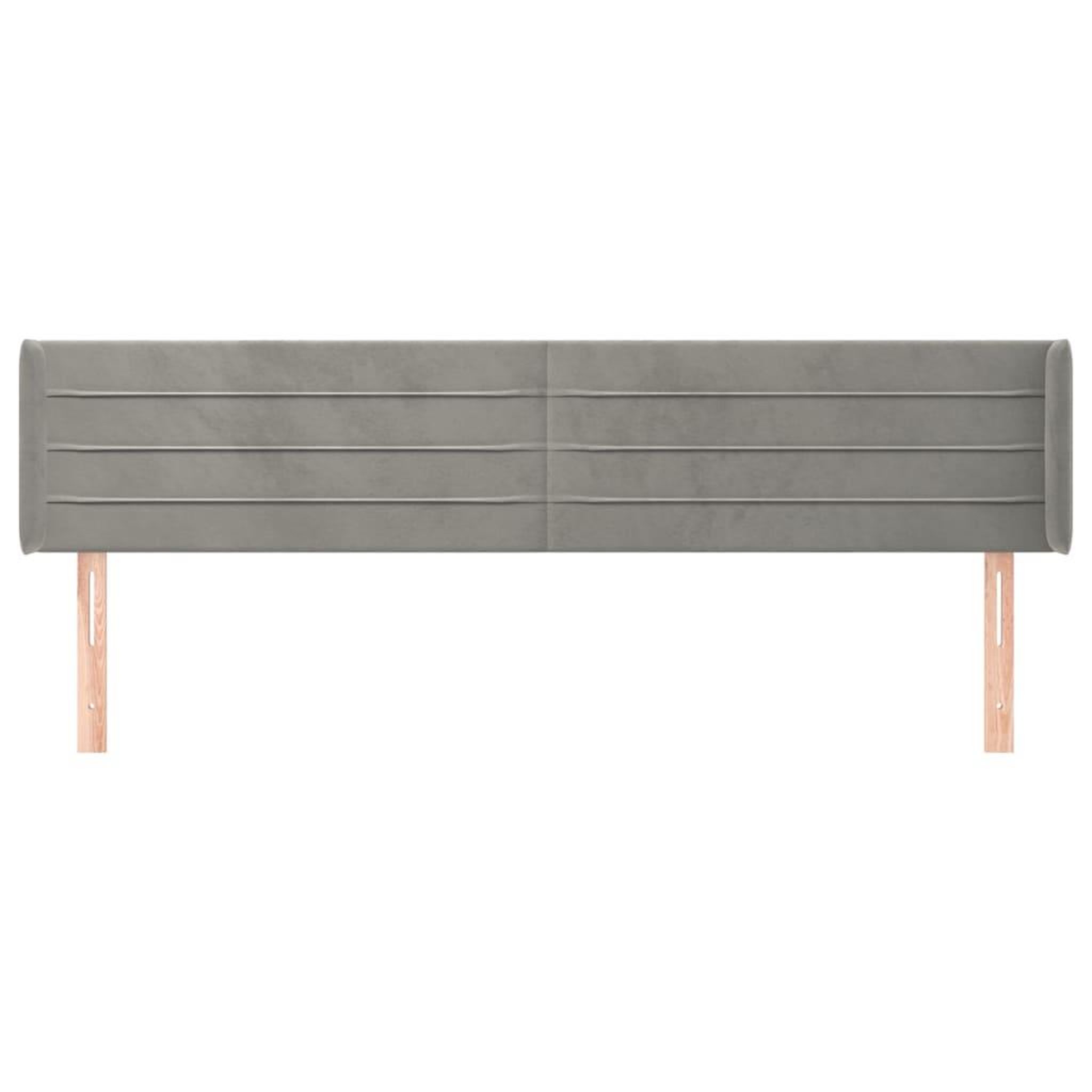 Voir la diapositive 3 : VIDAXL Tete de lit avec oreilles Gris clair 183x16x78/88 cm Velours