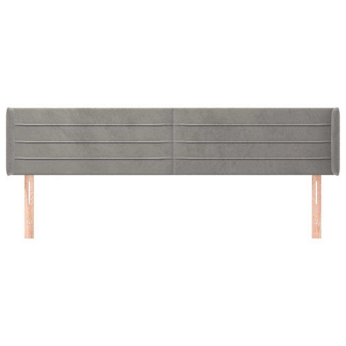 VIDAXL Tete de lit avec oreilles Gris clair 183x16x78/88 cm Velours