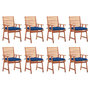 Voir la diapositive 1 : VIDAXL Chaises a manger d'exterieur lot de 8 et coussins Acacia massif