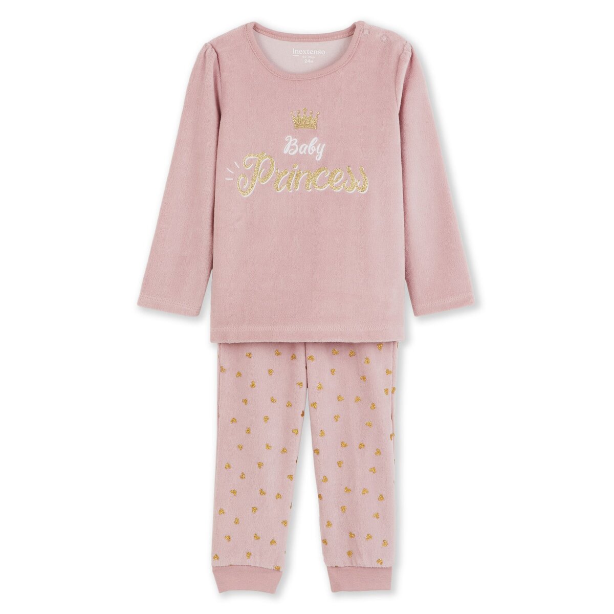 Pyjama en velours bébé fille