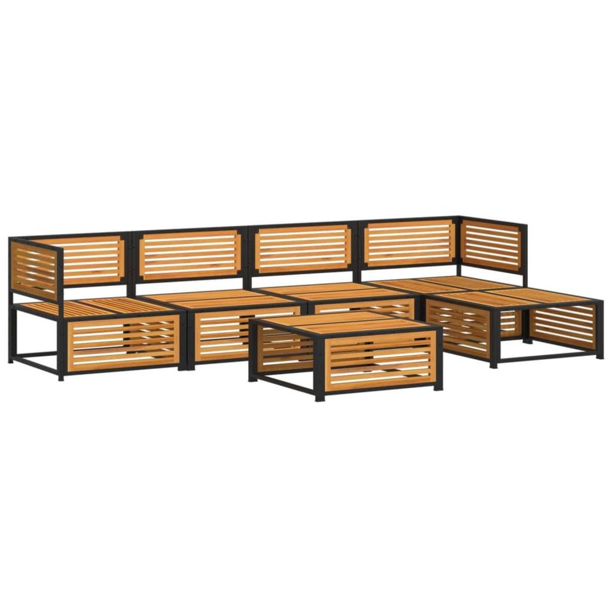 VIDAXL Salon de jardin avec coussins 6 pcs bois d'acacia solide