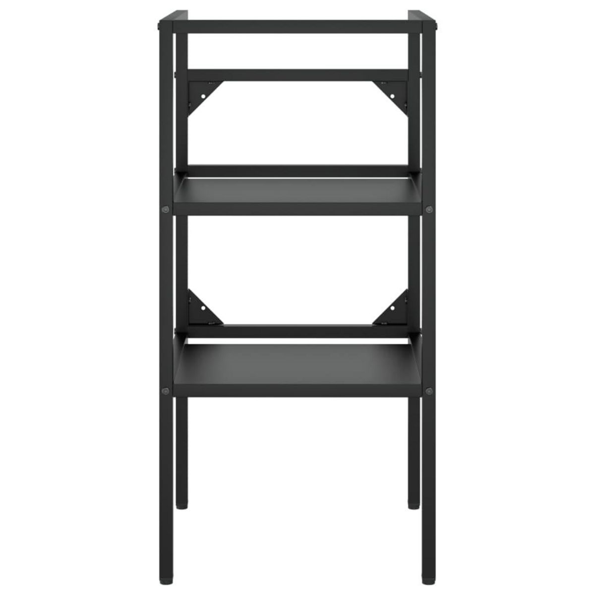 VIDAXL Cadre de lavabo de salle de bain vasque a encastrer Noir Fer