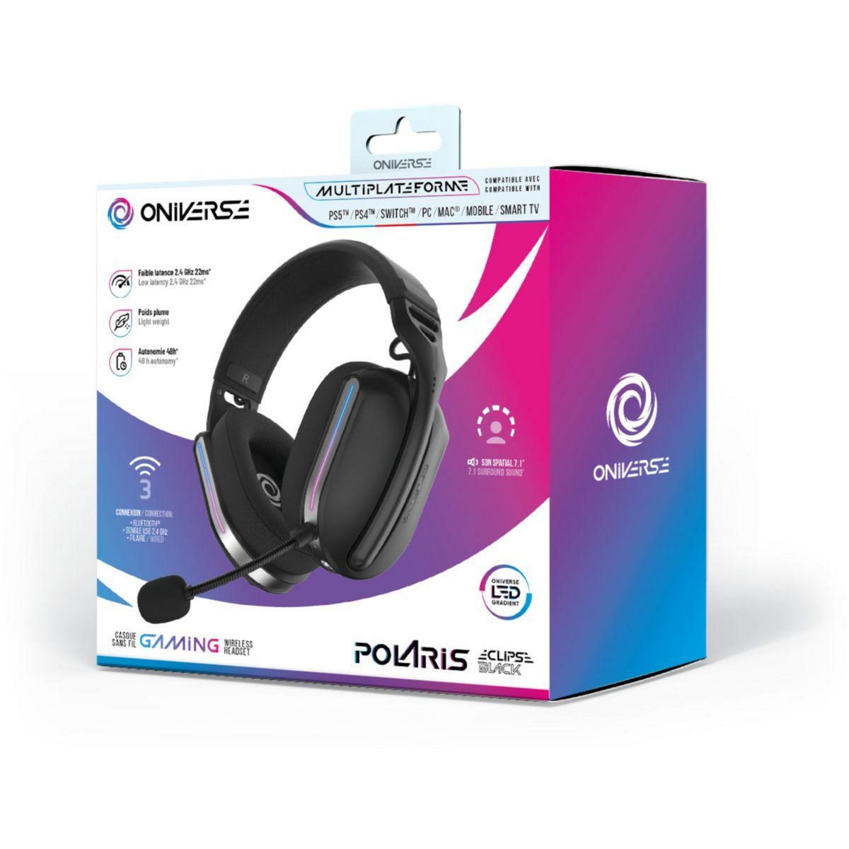 ONIVERSE Casque gamer Polaris Eclipse Black