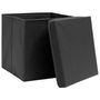Voir la diapositive 4 : VIDAXL Boîtes de rangement avec couvercle 10 pcs Noir 32x32x32cm Tissu
