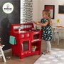 Kidkraft Petite cuisine enfant classique rouge en bois - Jouet d'imitation