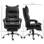 Voir la diapositive 3 : VINSETTO Fauteuil de bureau direction hauteur réglable dossier inclinable repose-pied intégré revêtement synthétique noir