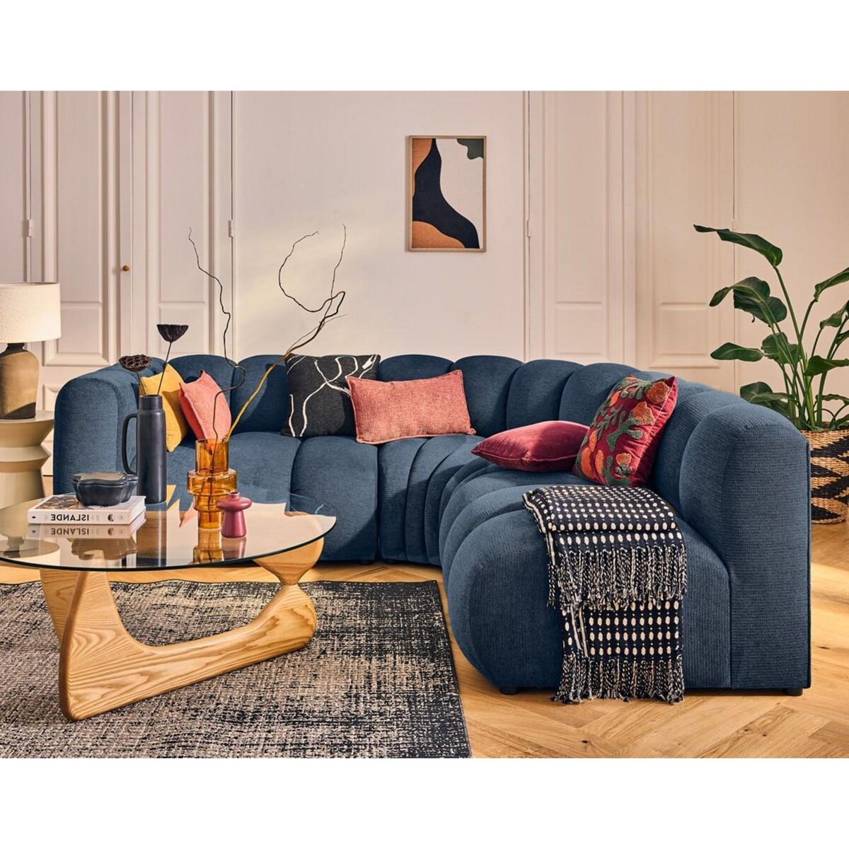 LISA DESIGN Debbie - module d'assise gauche en tissu texturé