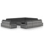 Voir la diapositive 1 : VIDAXL Salon de jardin 12 pcs avec coussins Gris Resine tressee