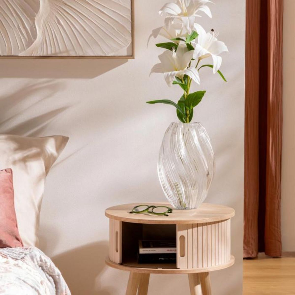 ATMOSPHERA Vase Design en Verre  Valma  27cm Transparent