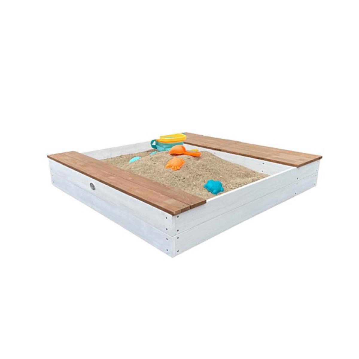 Axi House Bac à sable Evy avec bacs rangement blanc-marron