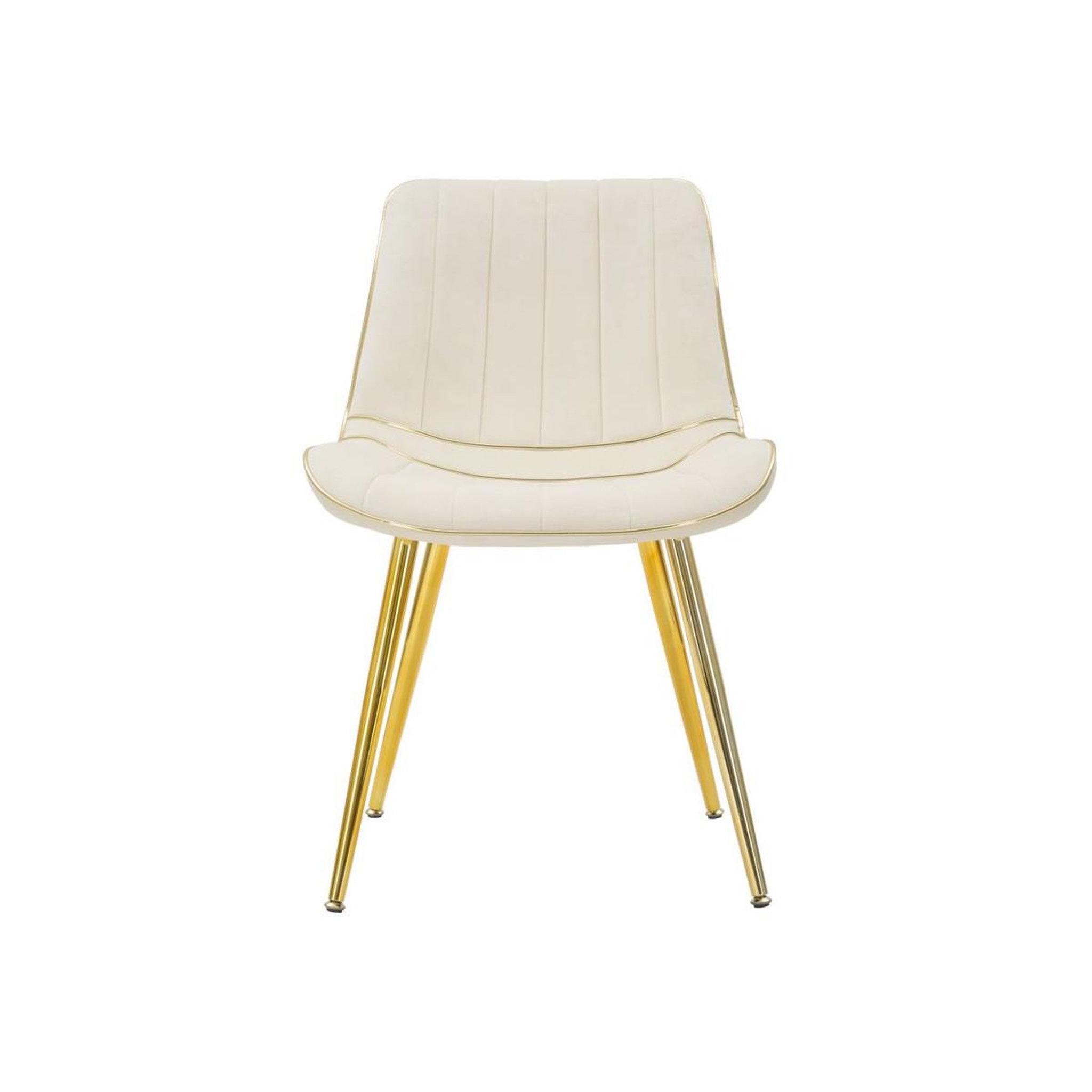 Voir la diapositive 3 : Paris Prix Lot de 2 chaises en tissu  paris  79cm crème & or