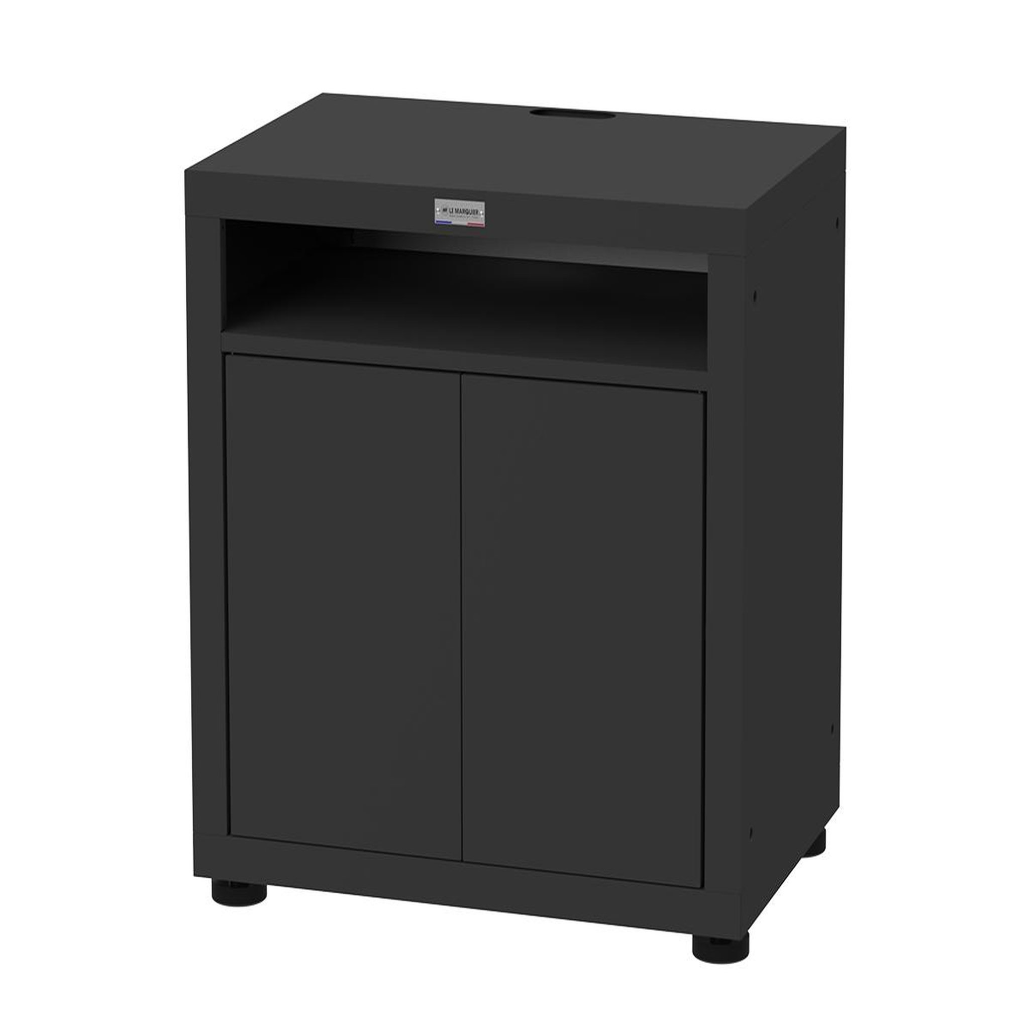 Le marquier Meuble cuisine extérieur noir pour cuisson avec tablette 80 x 55 cm - le marquier