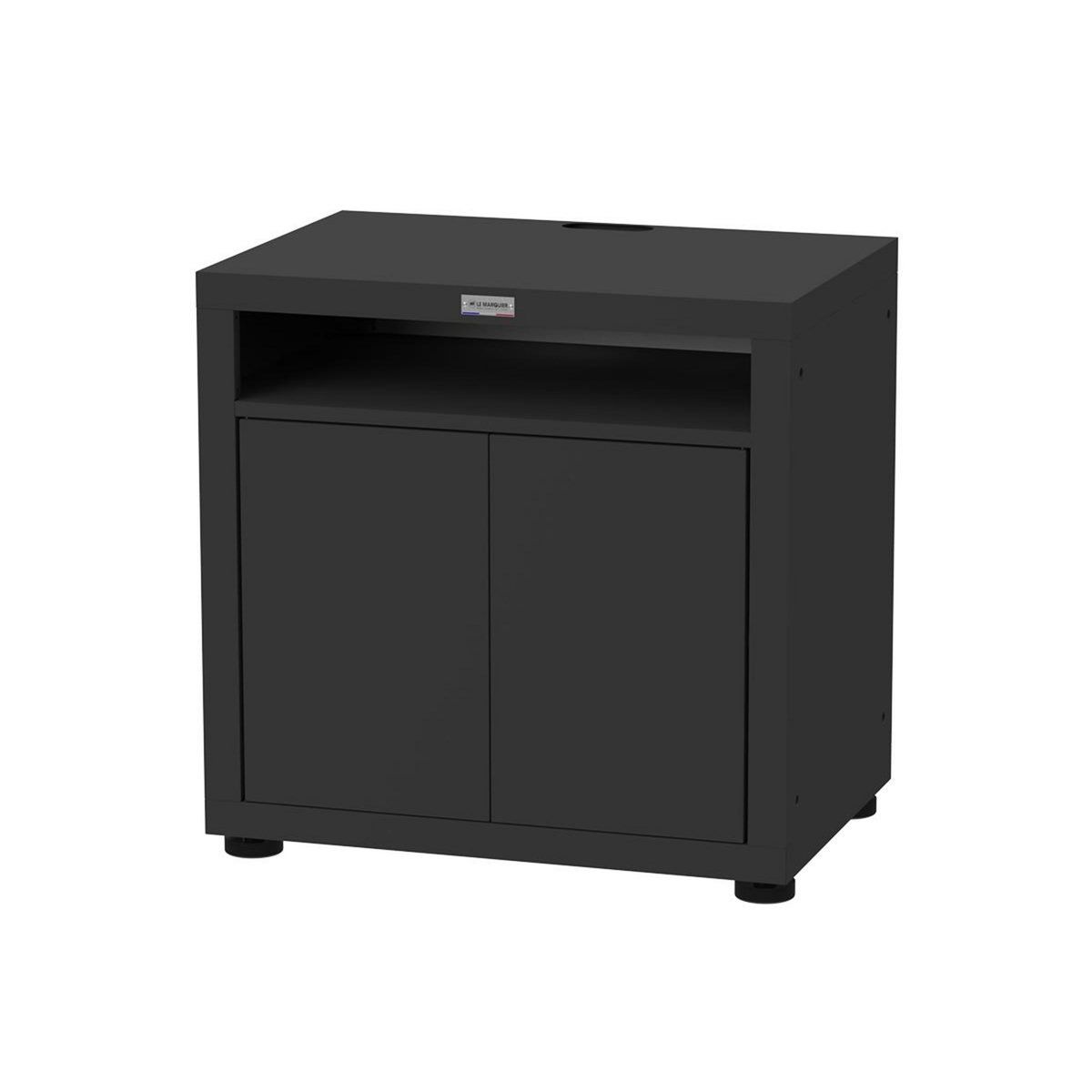 Le marquier Meuble cuisson avec tablette pour cuisine extérieure - 80 x 55 cm - noir - Le Marquier