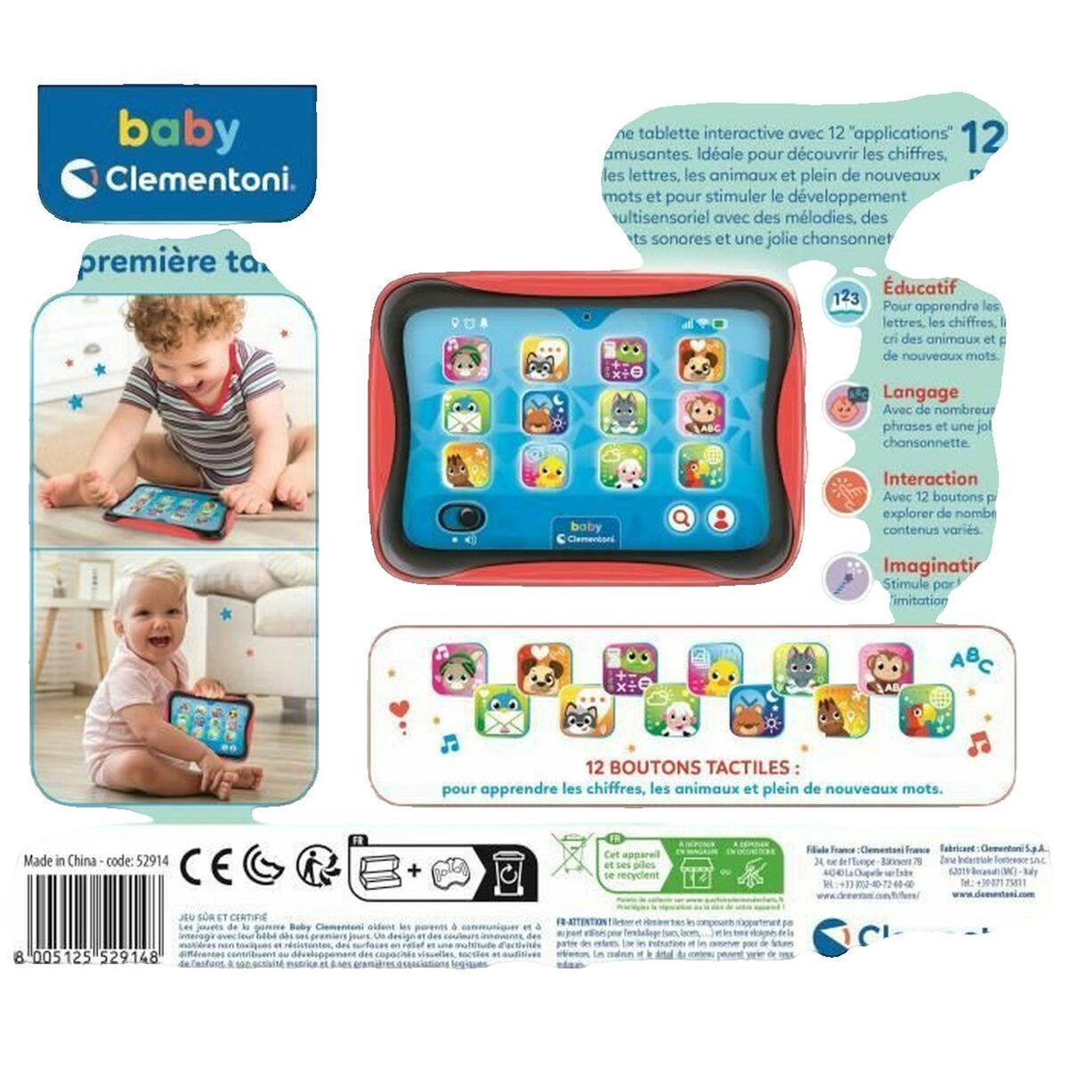 CLEMENTONI Tablette Parlante Clementoni colorée