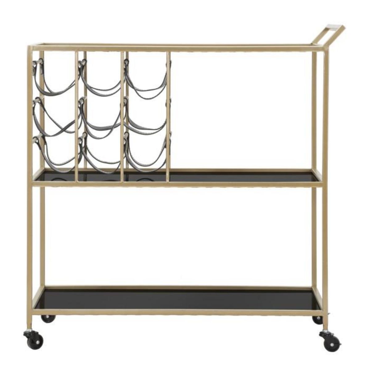 Paris Prix Desserte 3 Niveaux avec Porte-Bouteilles  Eli  82cm Noir & Or