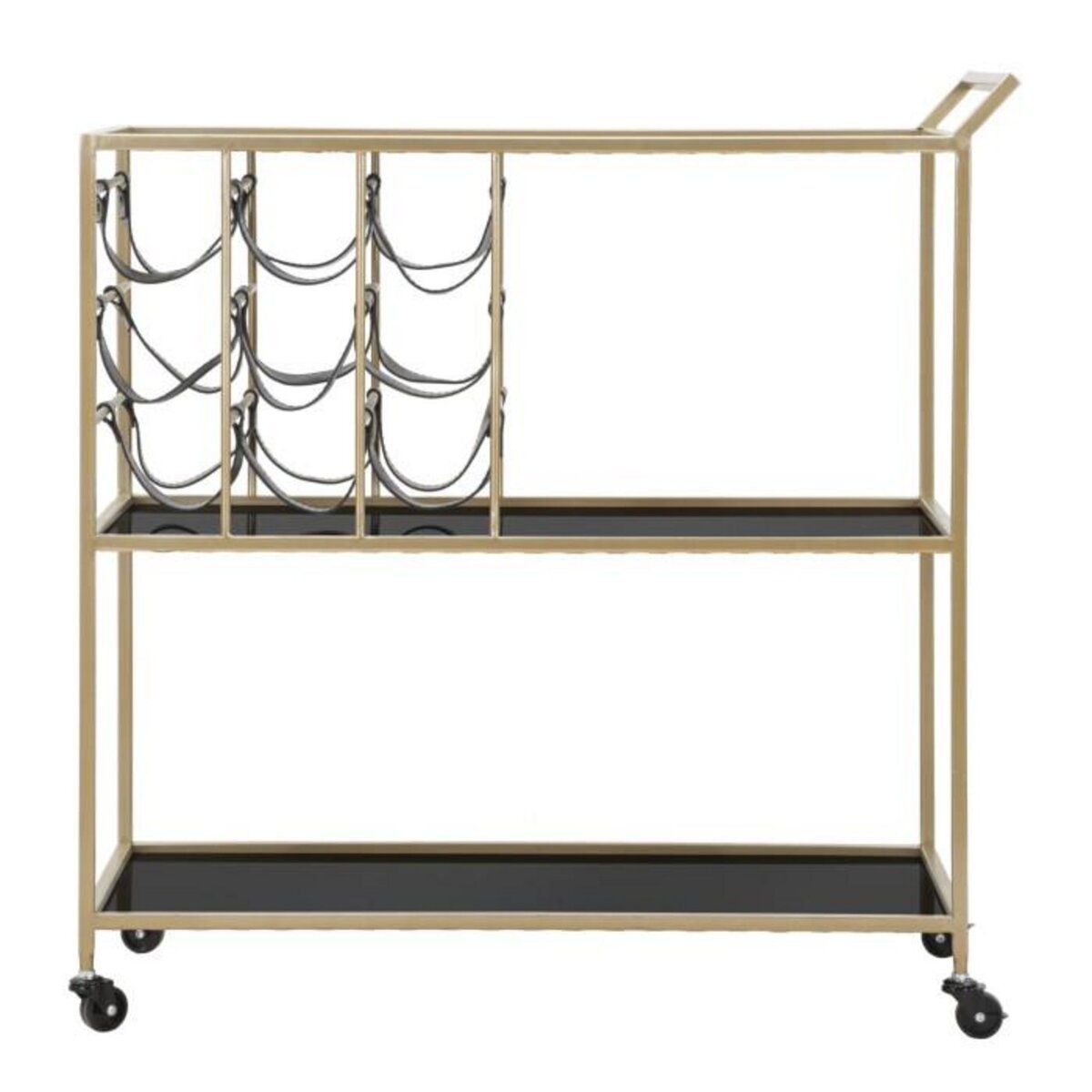 Paris Prix Desserte 3 Niveaux avec Porte-Bouteilles  Eli  82cm Noir & Or