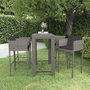 Voir la diapositive 1 : VIDAXL Ensemble de bar de jardin 5 pcs et coussins Resine tressee Gris