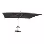 CONCEPT USINE Parasol rectangulaire gris avec LED 395 x 295 cm CALVIA