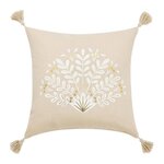 Paris Prix Coussin Déco Avec Pompons  Majestia  45x45cm Beige