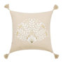 Voir la diapositive 1 : Paris Prix Coussin Déco Avec Pompons  Majestia  45x45cm Beige