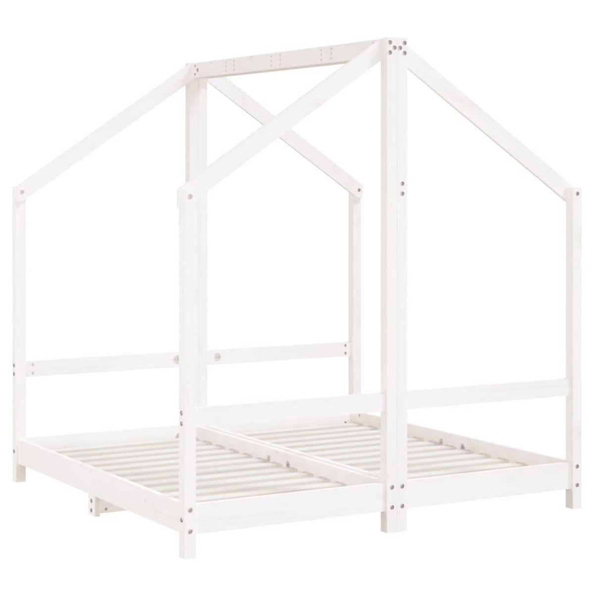 VIDAXL Cadre de lit pour enfant blanc 2x(70x140) cm bois de pin massif