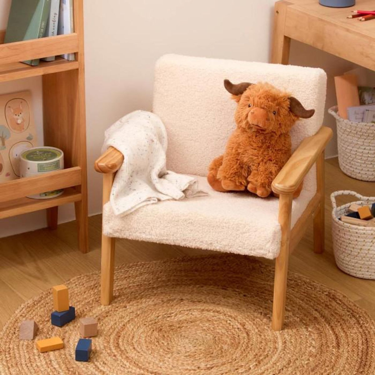 Atmosphera Kids Peluche Vache Écossaise  Betty  23cm Marron