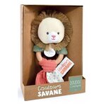 DOUDOU ET COMPAGNIE Hochet Lion avec anneau en bois