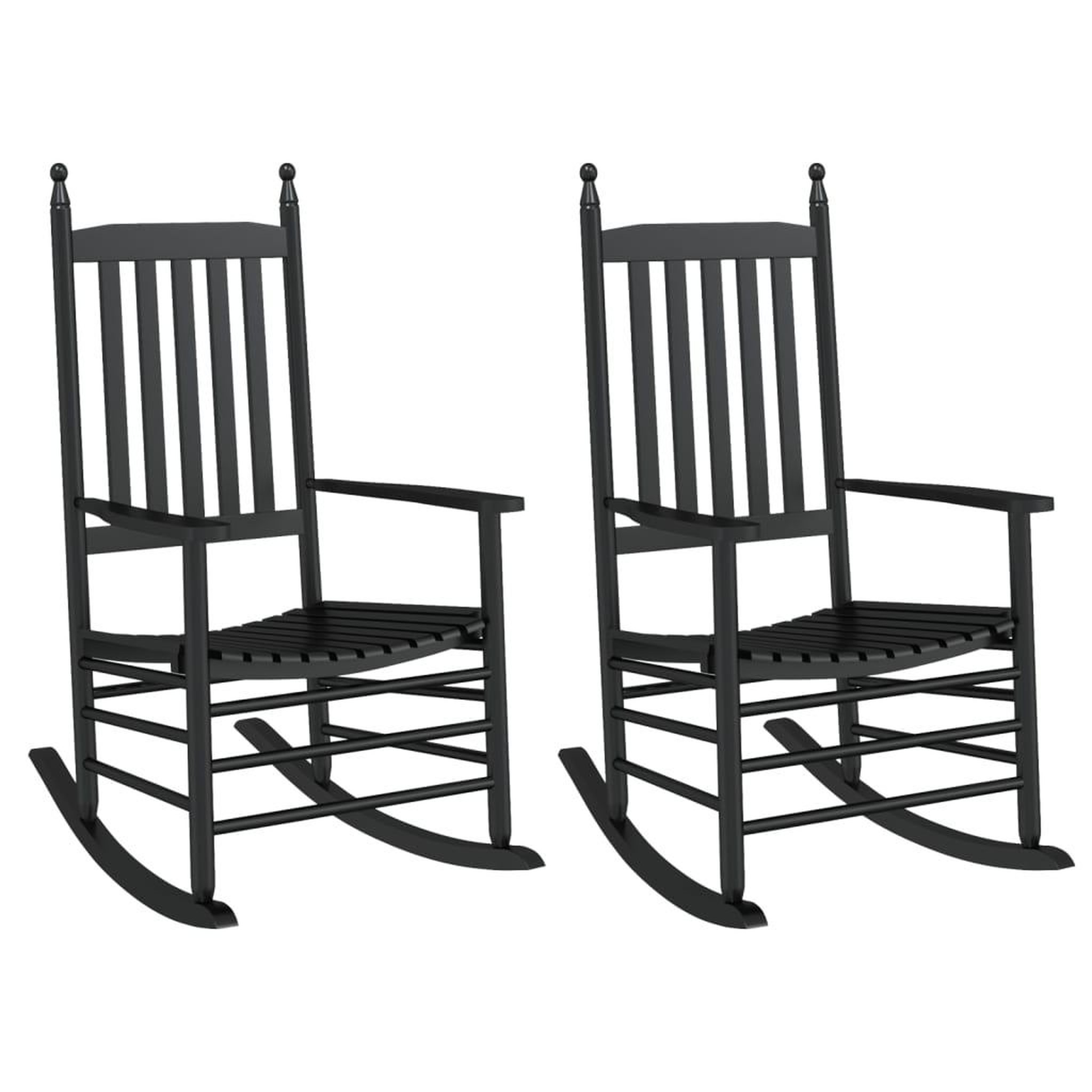 Voir la diapositive 2 : VIDAXL Chaises a bascule avec sieges incurves lot de 2 noir peuplier