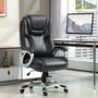 Voir la diapositive 2 : HOMCOM Chaise de bureau direction réglable grand confort - fonction bascule verrouillable - synthétique noir