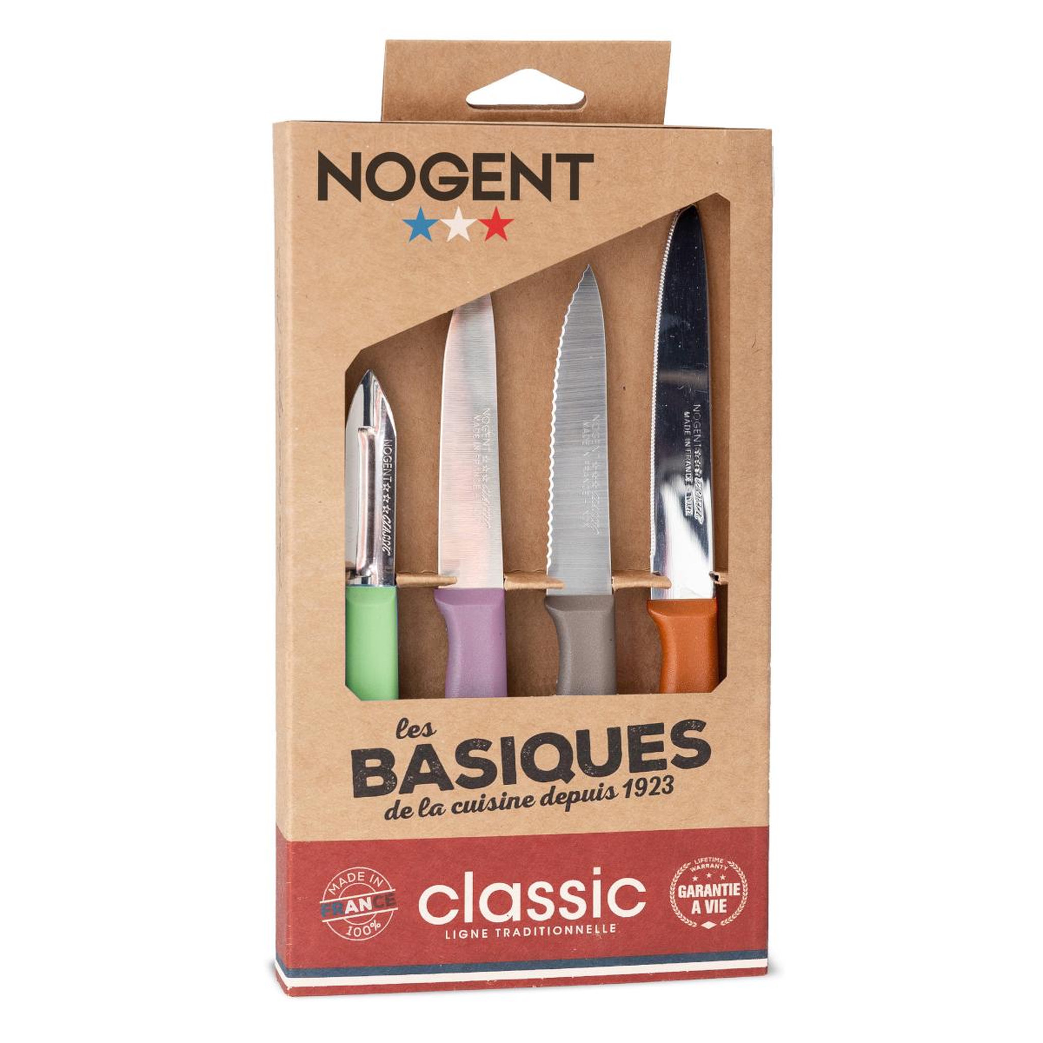 Nogent 3 etoiles Coffret de 3 couteaux et un éplucheur - 00098V