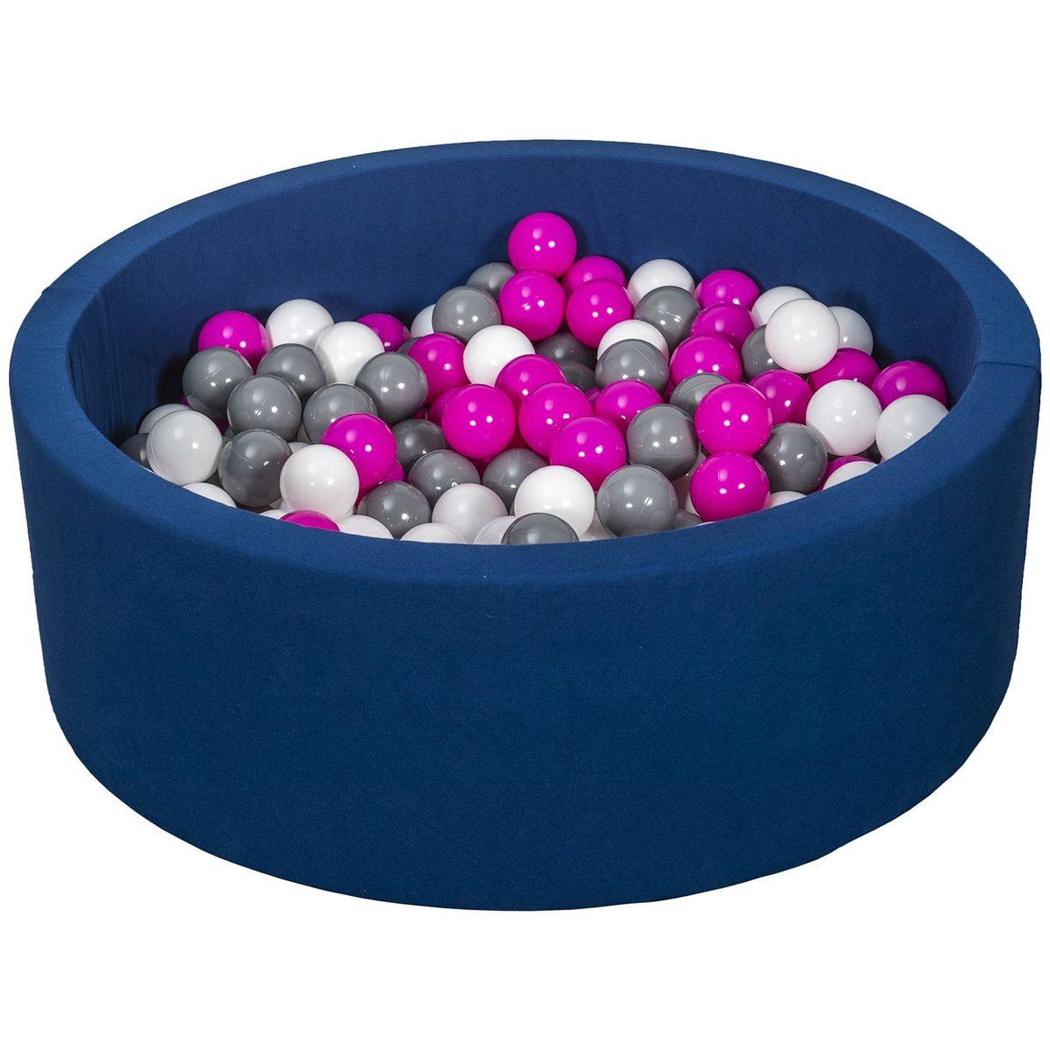 VELINDA Piscine à balles aire de jeu + 300 balles bleu marine blanc,rose,gris