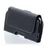 amahousse Etui ceinture pour Samsung Galaxy S7 en véritable cuir noir clip métal