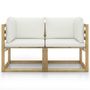 Voir la diapositive 3 : VIDAXL Canapes d'angle de jardin 2pcs et coussins Pin impregne de vert