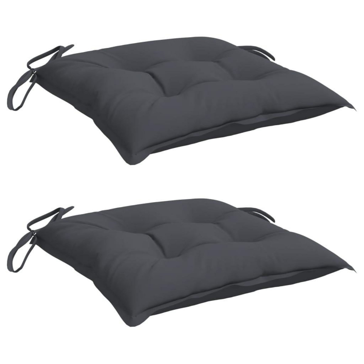 VIDAXL Coussins de chaise lot de 2 anthracite 50x50x7 cm tissu oxford