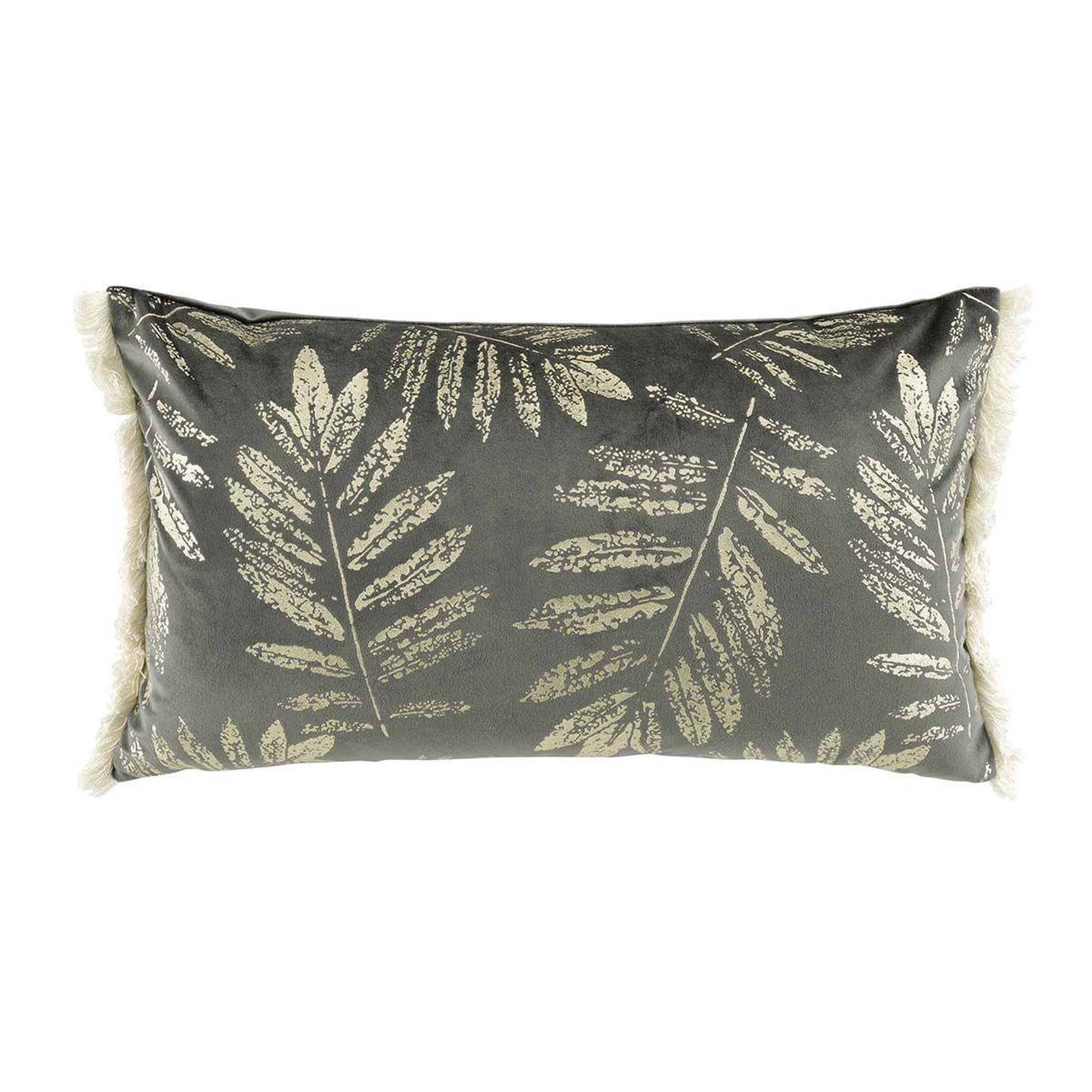 Voir la diapositive 1 : Douceur d'Intérieur Coussin déco à franges  adelor  30x50cm anthracite