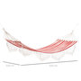 Voir la diapositive 2 : OUTSUNNY Hamac de voyage portable style hippie chic toile de hamac dim. 2L x 1l m coton polyester rouge crème rayé