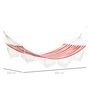 Voir la diapositive 2 : OUTSUNNY Hamac de voyage portable style hippie chic toile de hamac dim. 2L x 1l m coton polyester rouge crème rayé