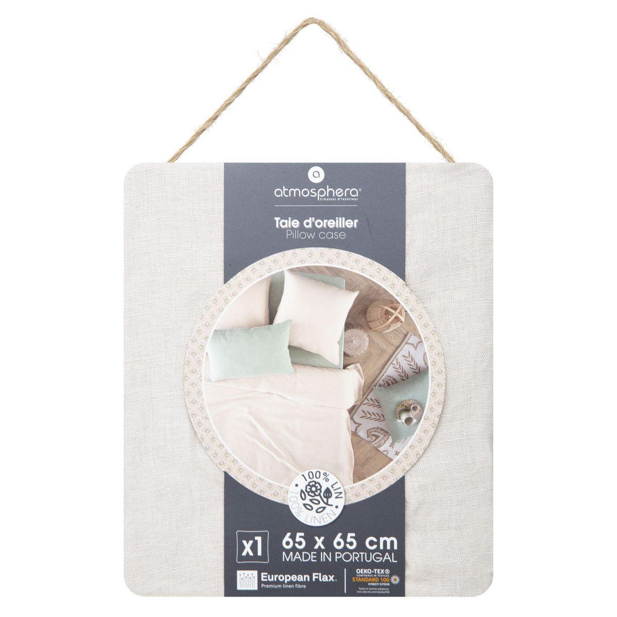 ATMOSPHERA Taie d'oreiller 100% Lin