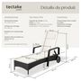 Voir la diapositive 6 : tectake Bain de soleil en rotin robuste et résistant aux UV noir/beige