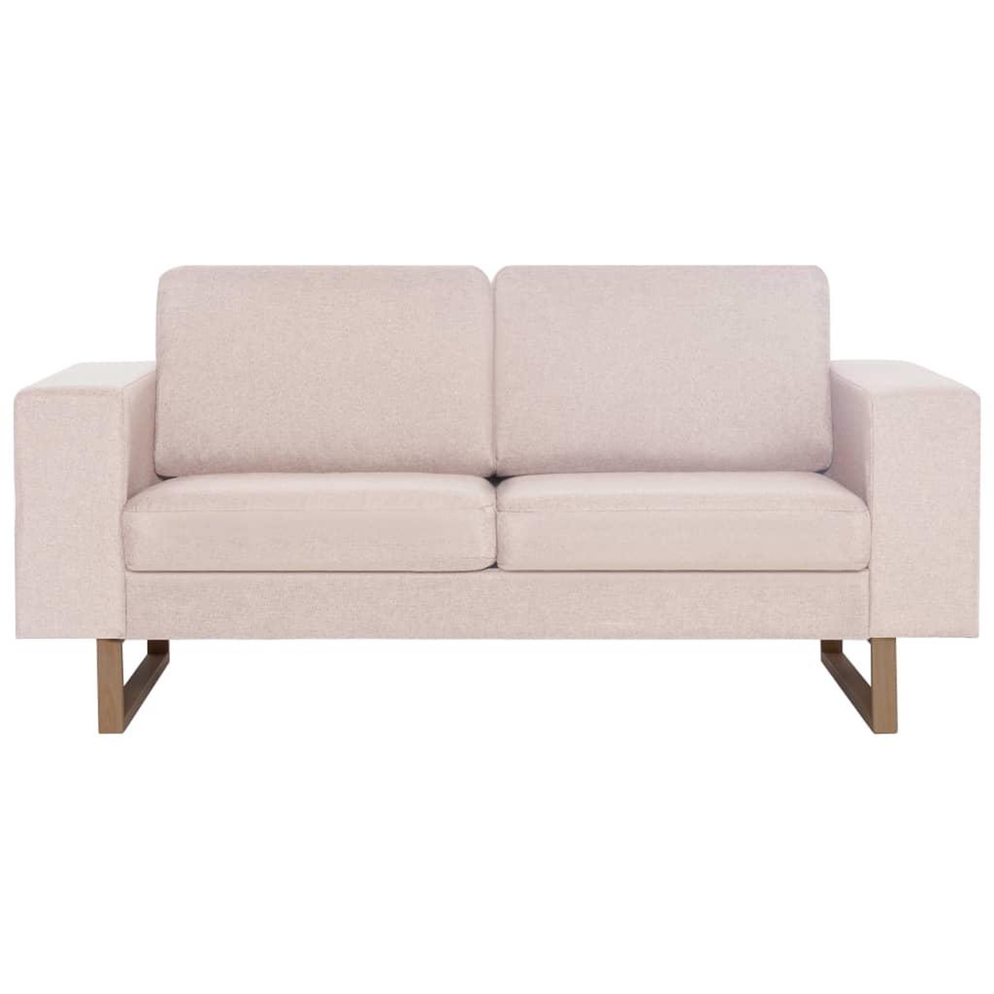 Voir la diapositive 3 : VIDAXL Canape a 2 places Tissu Creme