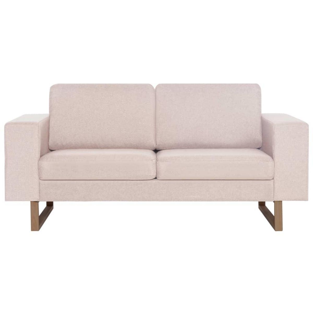 VIDAXL Canape a 2 places Tissu Creme