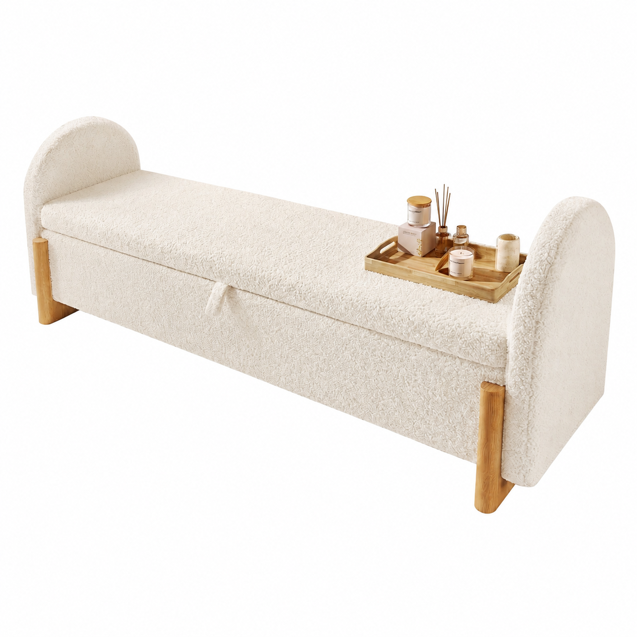 Voir la diapositive 1 : MERAX Banc coffre avec rangement hydraulique bouclé