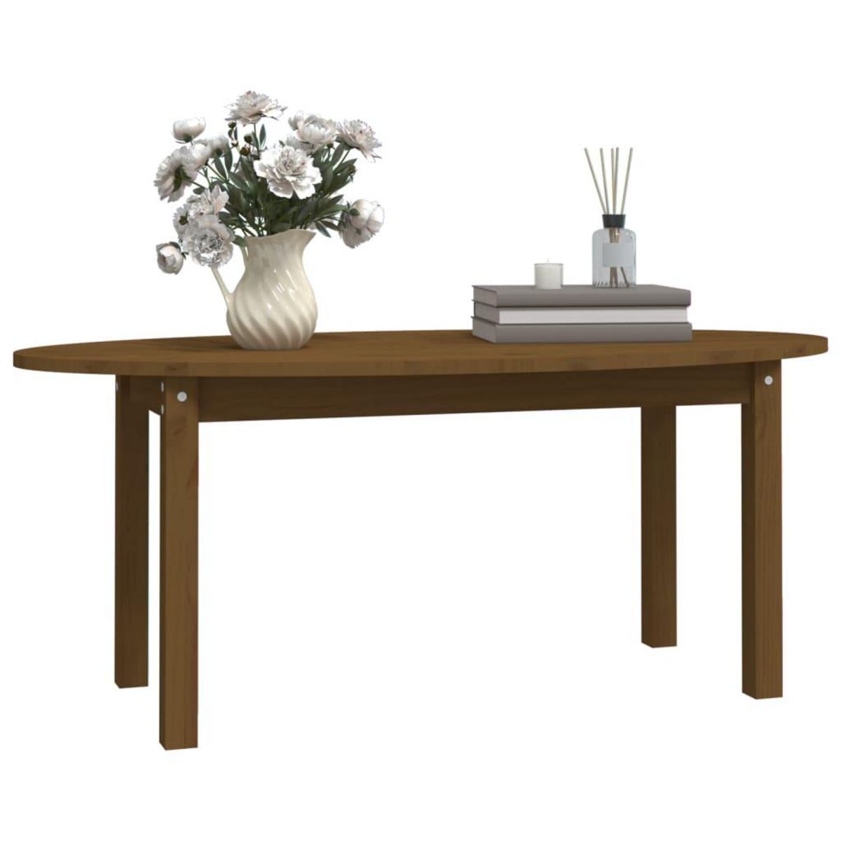 VIDAXL Table basse Marron miel 110x55x45 cm Bois massif de pin