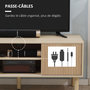 Voir la diapositive 6 : HOMCOM Meuble TV banc TV design Urban Craft - 2 portes coulissantes, 2 niches - piètement cylindrique - panneaux particules aspect bois clair
