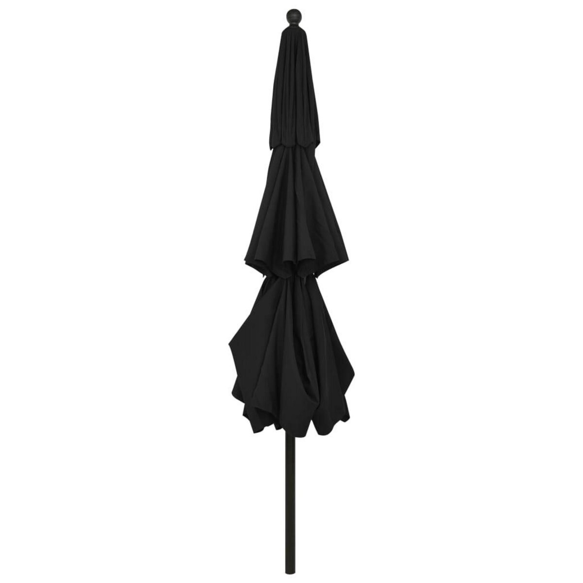 VIDAXL Parasol de jardin a 3 niveaux avec mat en aluminium noir 3,5 m
