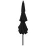 Voir la diapositive 4 : VIDAXL Parasol de jardin a 3 niveaux avec mat en aluminium noir 3,5 m