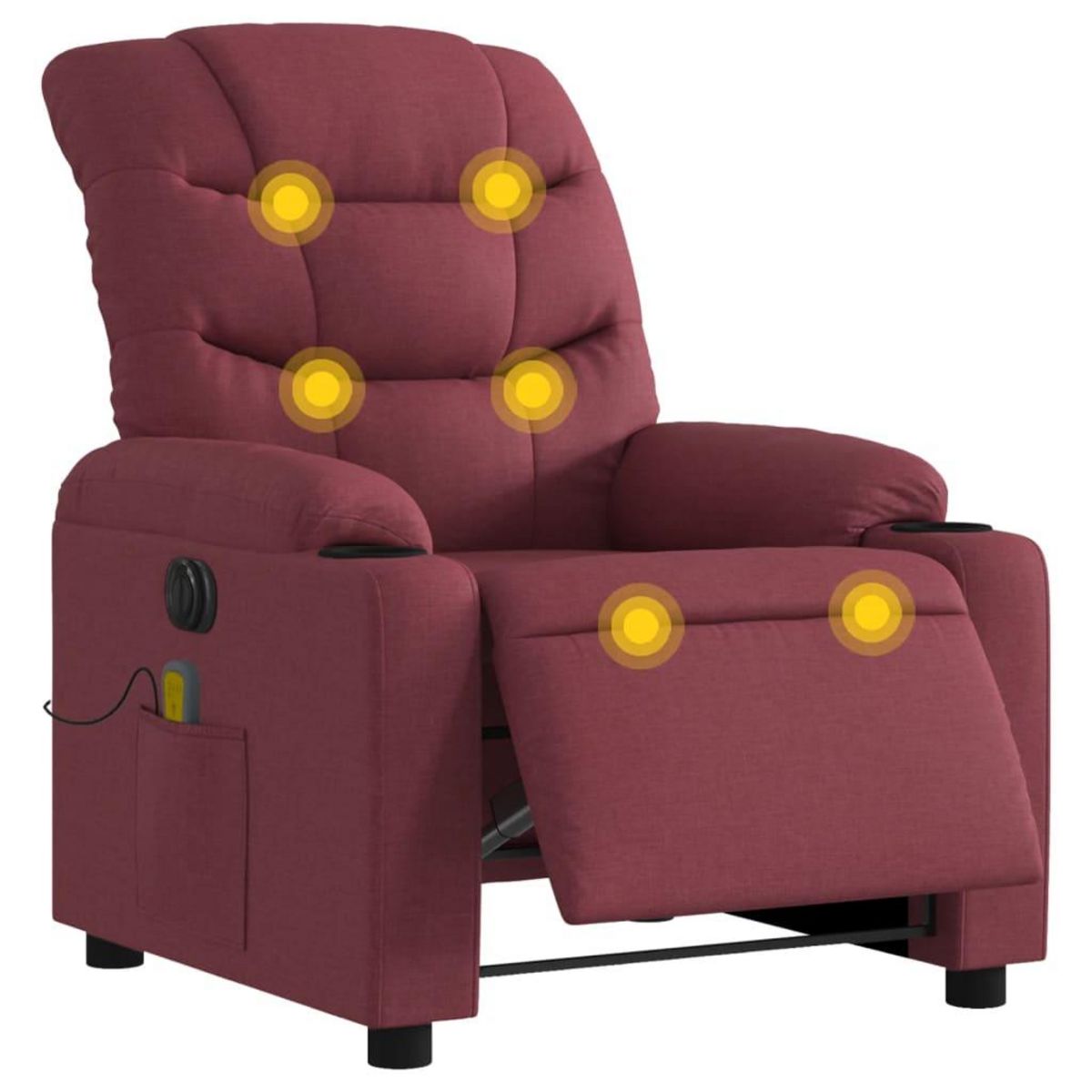 VIDAXL Fauteuil de massage inclinable electrique Rouge bordeaux Tissu