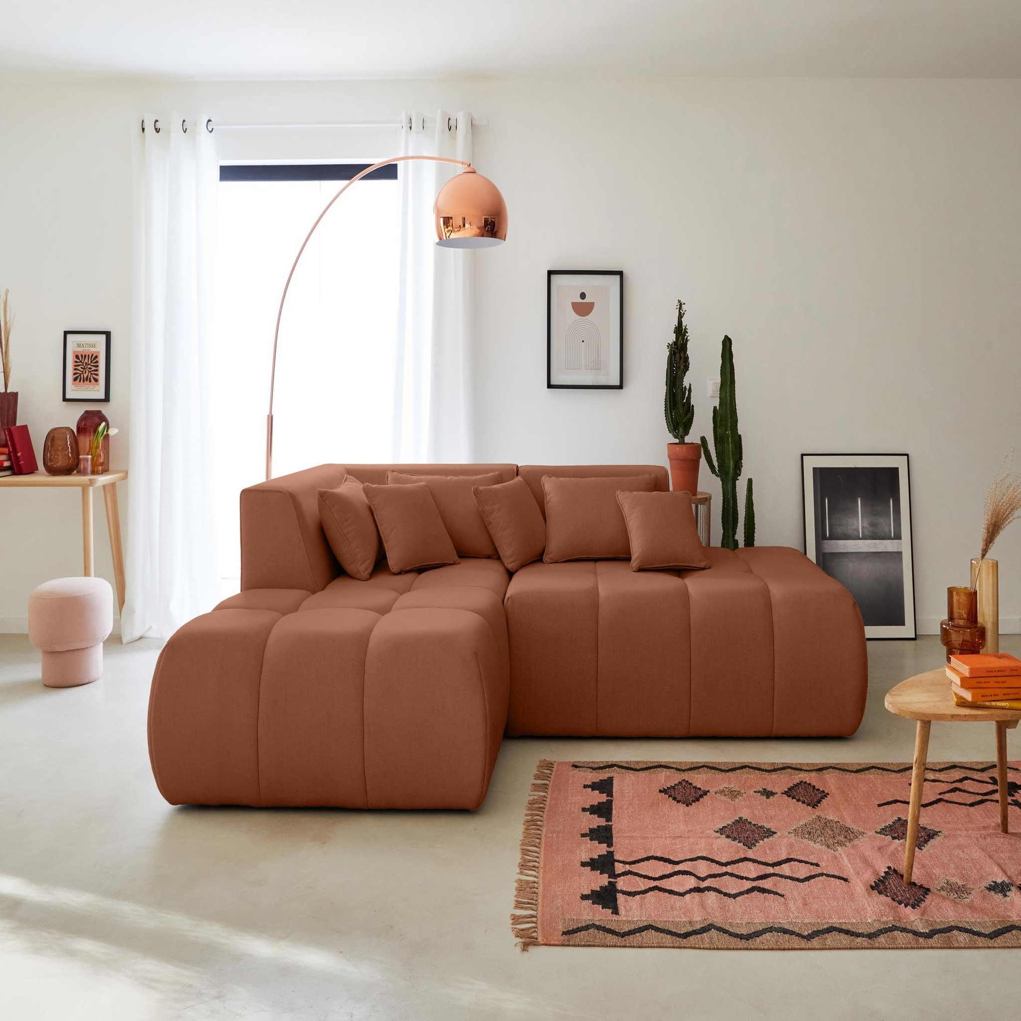 Voir la diapositive 6 : LISA DESIGN Caracas - canapé modulable d'angle gauche - 4 places - en tissu